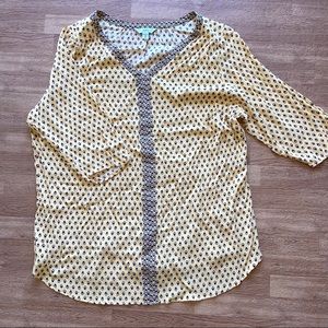 Croft & Barrow yellow and black top